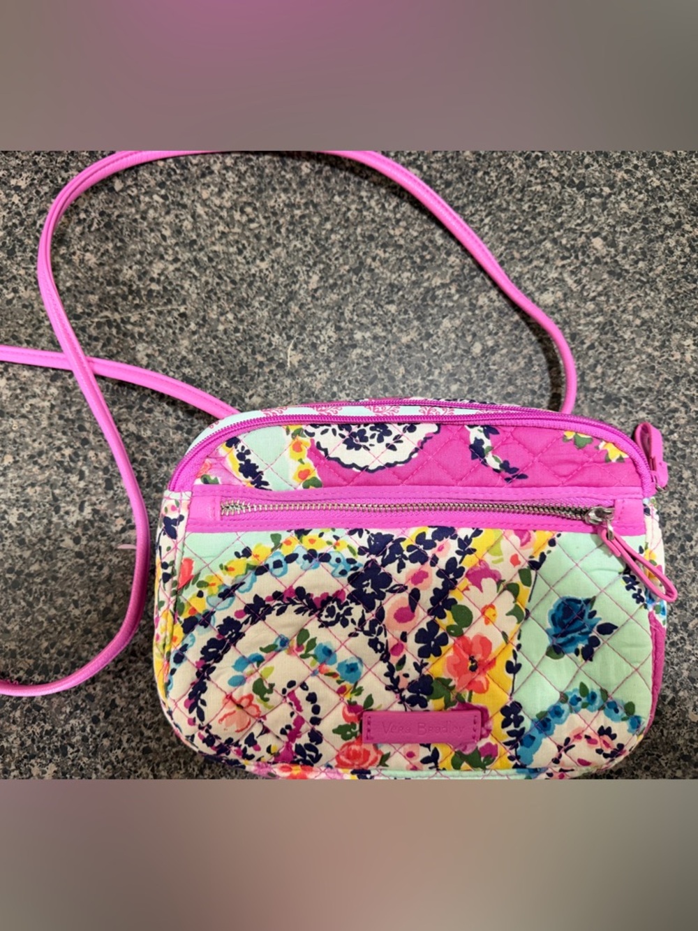 Vera Bradley Pink Quilted Floral Crossbody